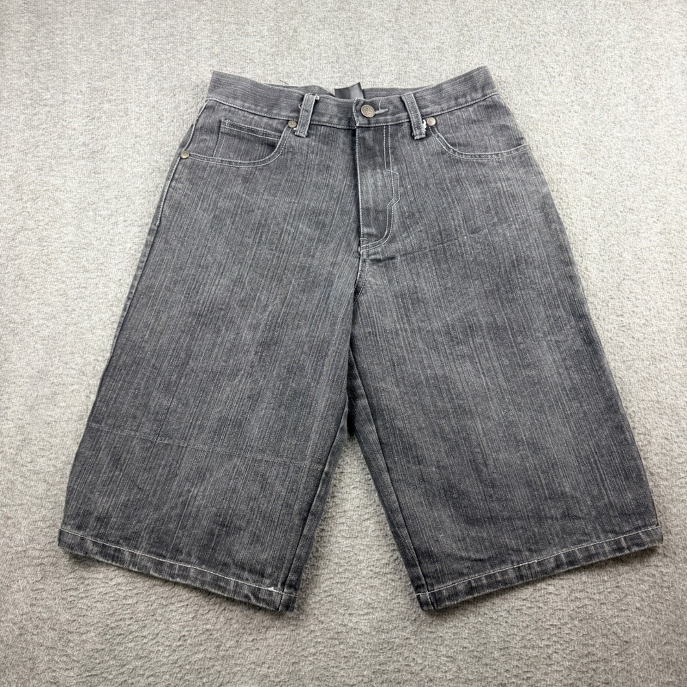Raw Blue Premium RB Jean Men's‎ Black Denim Shorts Size 32 Y2K Skull Crown Wings